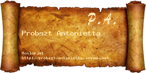 Probszt Antonietta névjegykártya